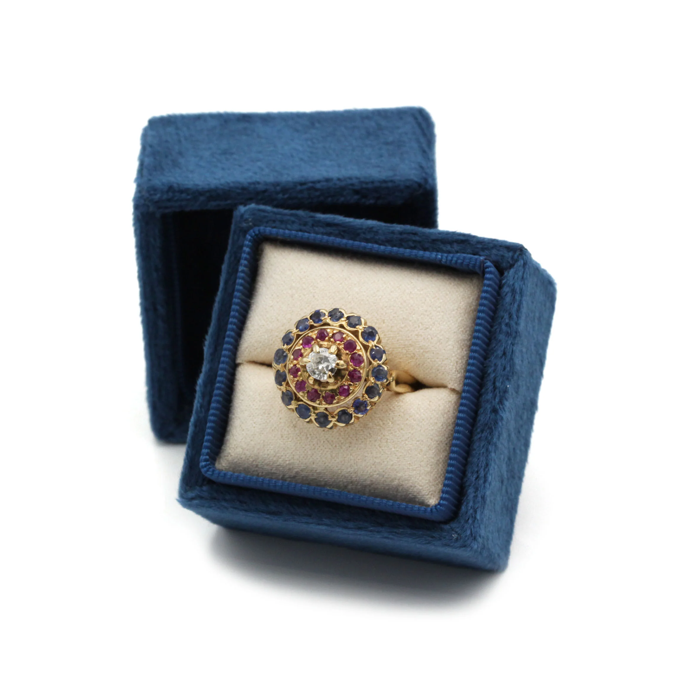 Bague - Or, rubis, saphirs et diamants - Image 8