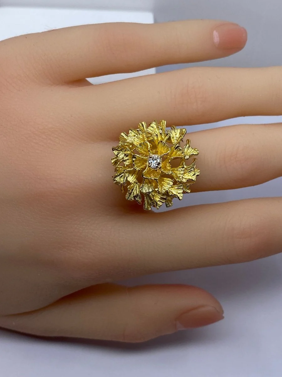 Importante bague en or jaune 18 carats et diamants - Image 4