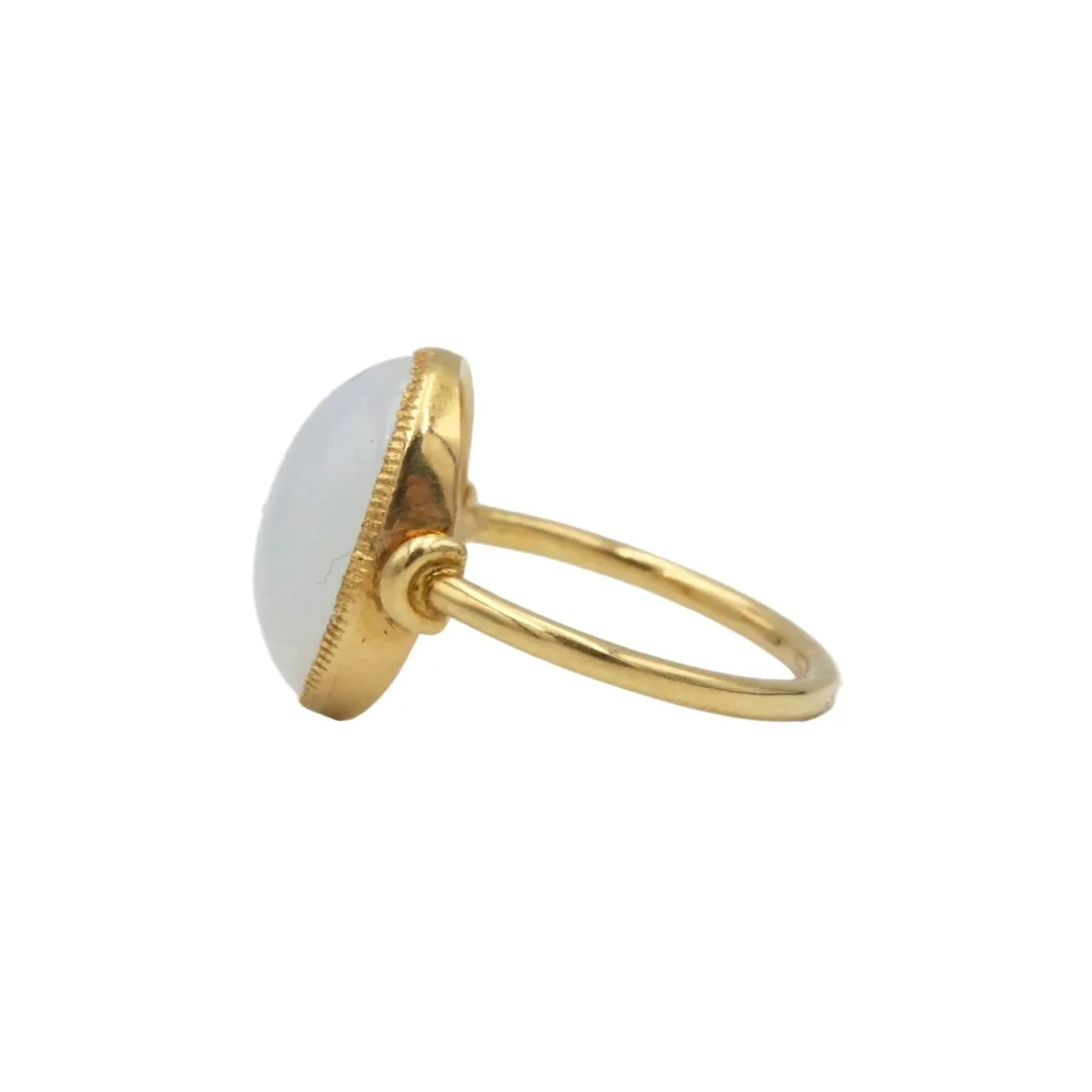 Bague en or jaune et pierre de lune - Image 2