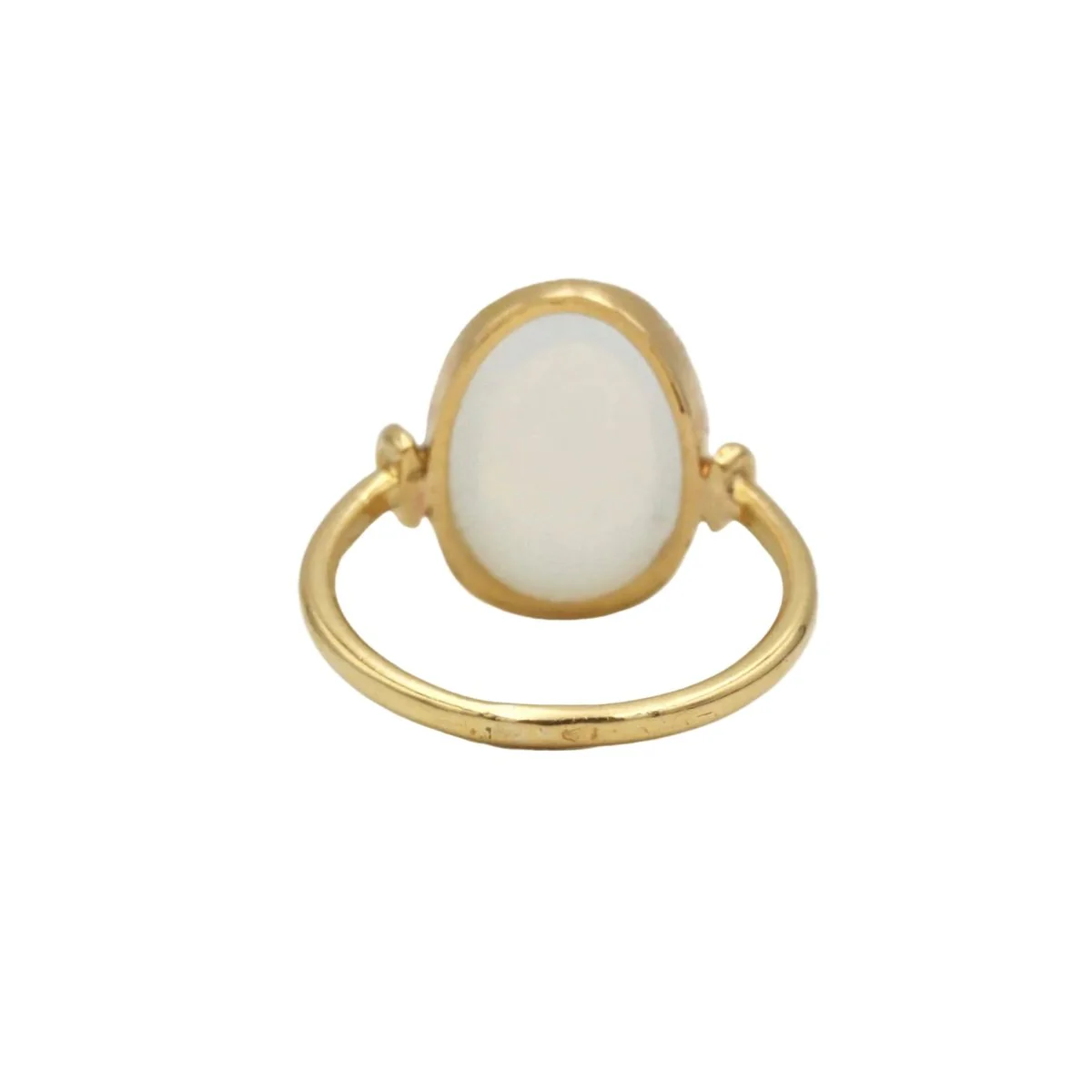 Bague en or jaune et pierre de lune - Image 3