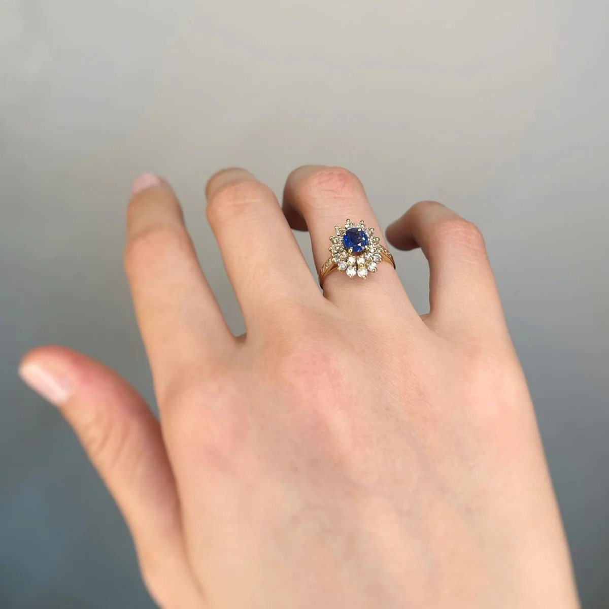 Bague - Or, Diamants & Saphir - Image 2