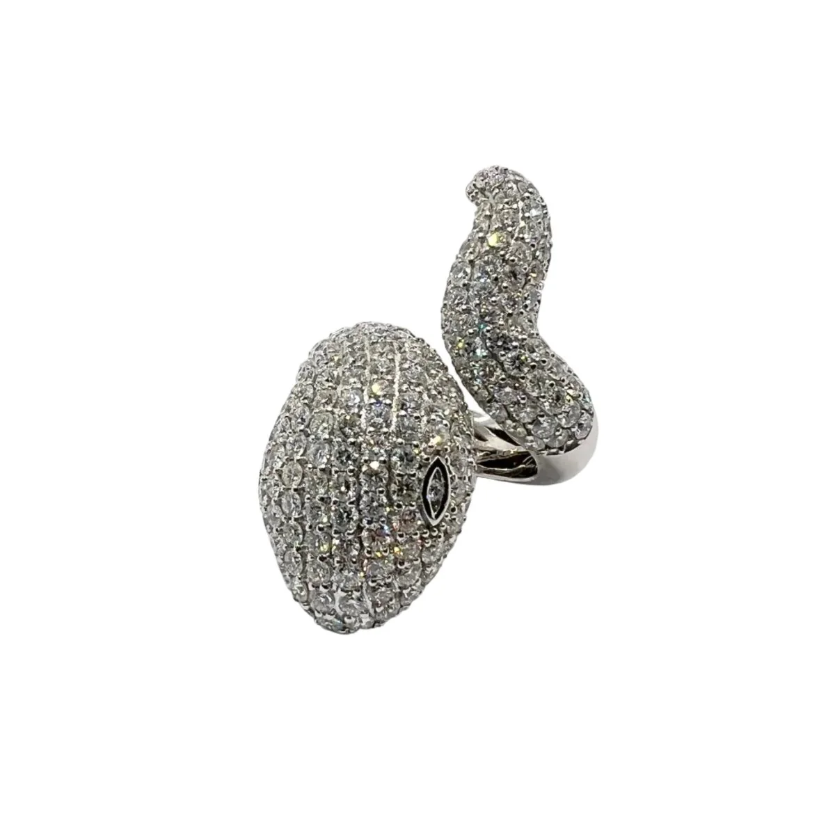 Bague Pavée en or blanc et diamants - Image 2