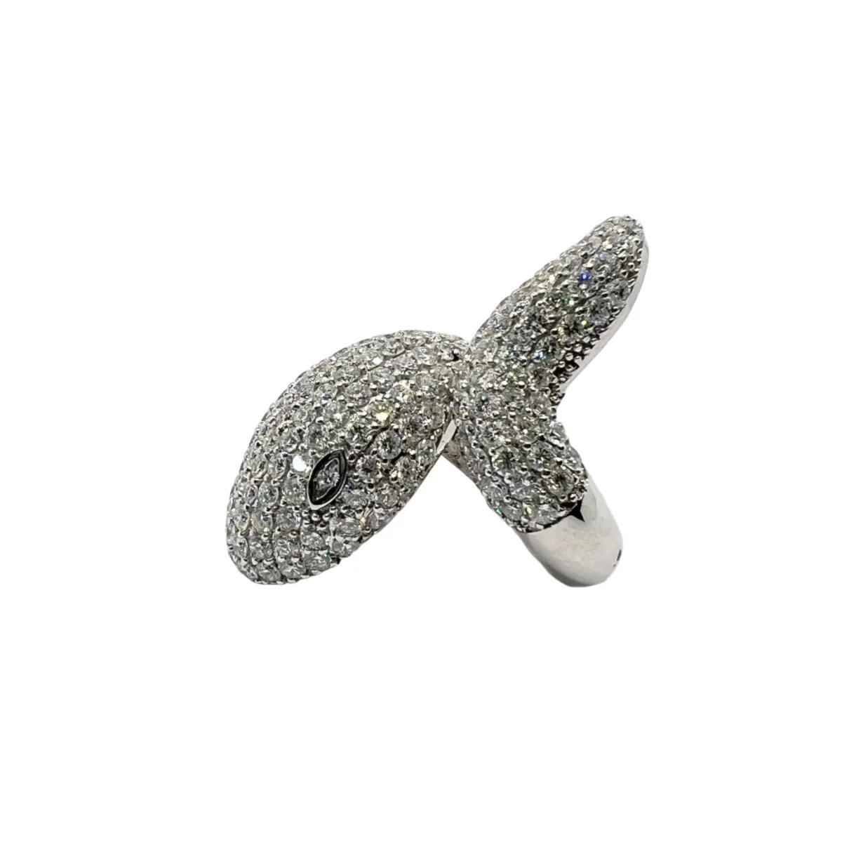 Bague Pavée en or blanc et diamants - Image 3