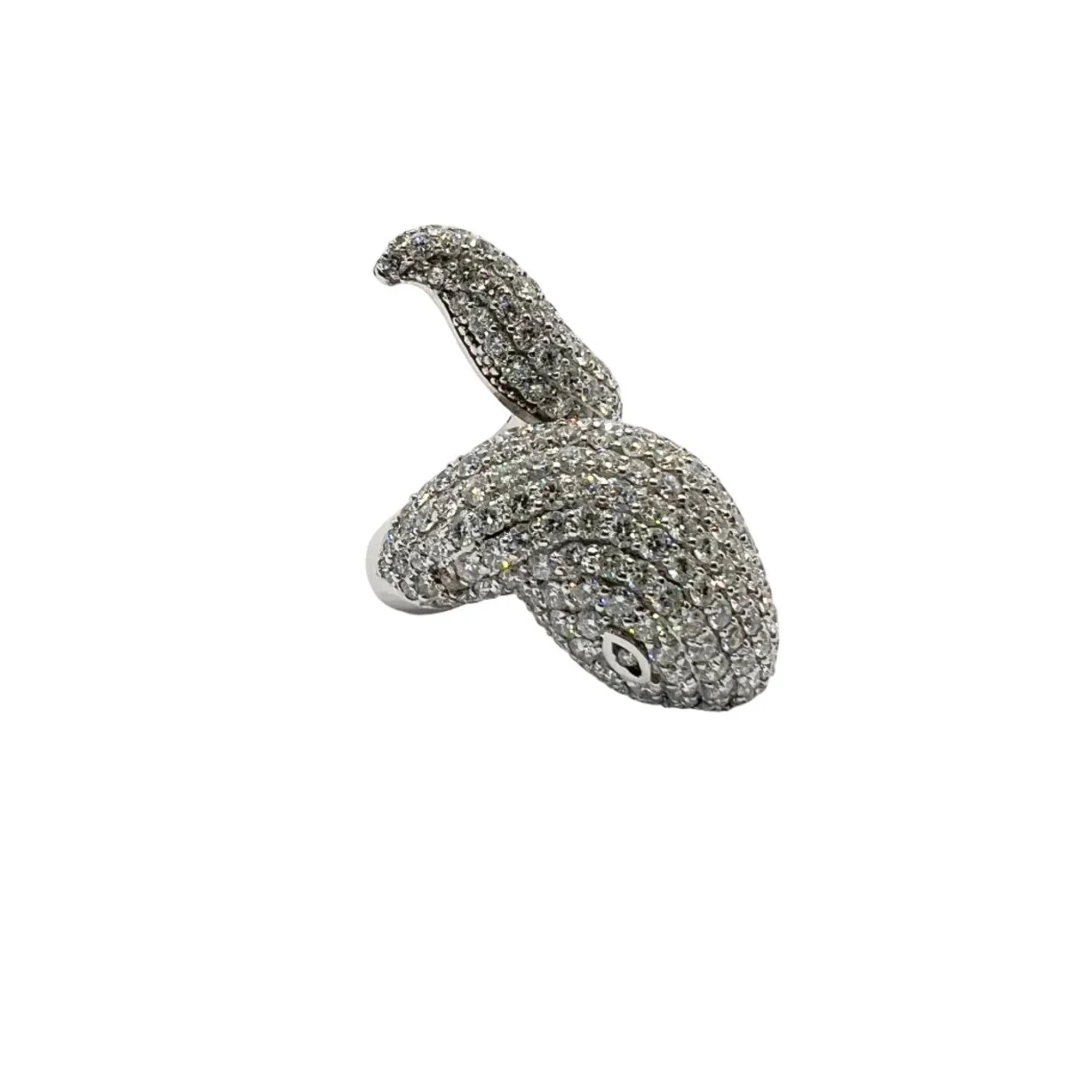 Bague Pavée en or blanc et diamants - Image 6