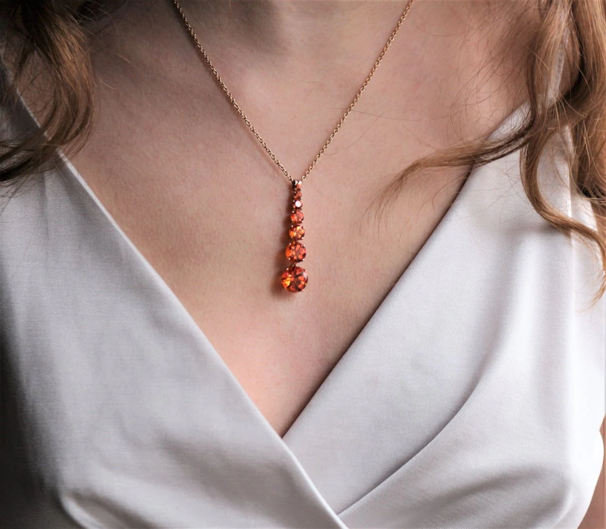 Collier Or Jaune Topazes en chute - Image 3