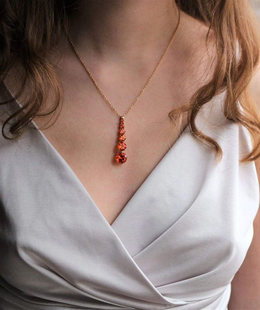 Collier Or Jaune Topazes en chute - Image 4