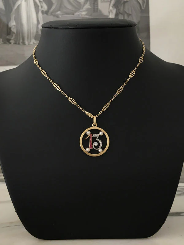 Pendentif Art Déco porte bonheur "13" - Image 3