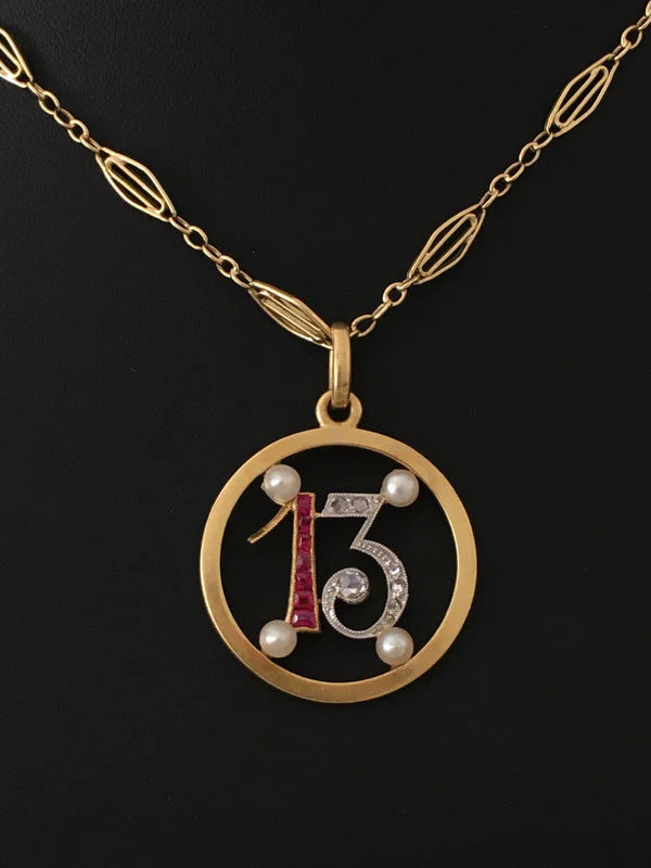 Pendentif Art Déco porte bonheur "13" - Image 5