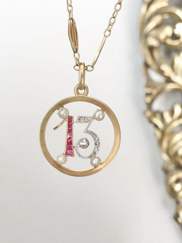 Pendentif Art Déco porte bonheur "13" - Image 8