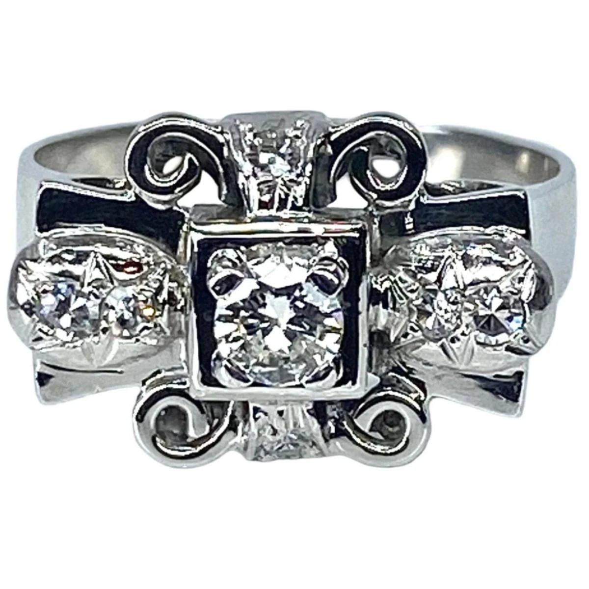 Bague Tank en or blanc et diamants