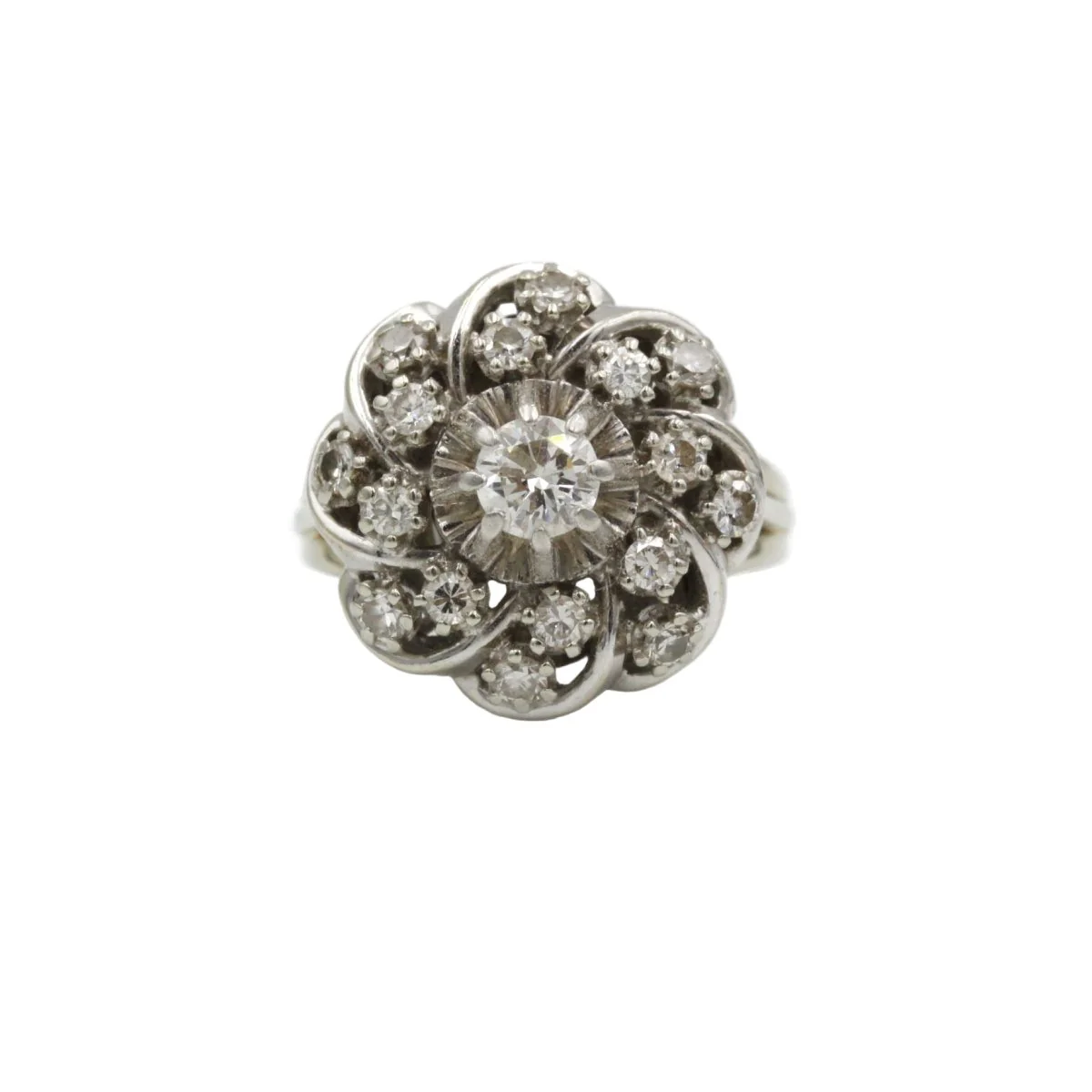 Bague Marguerite - Or blanc, Platine & Diamants