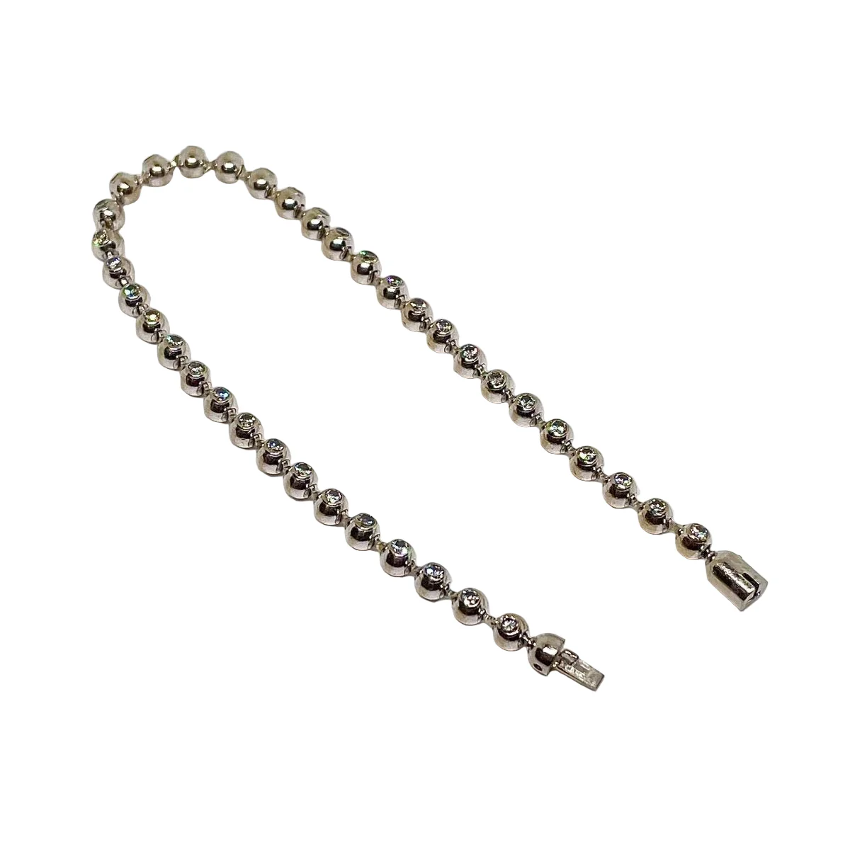 Bracelet CARTIER "Perles de diamants" en or blanc et diamants