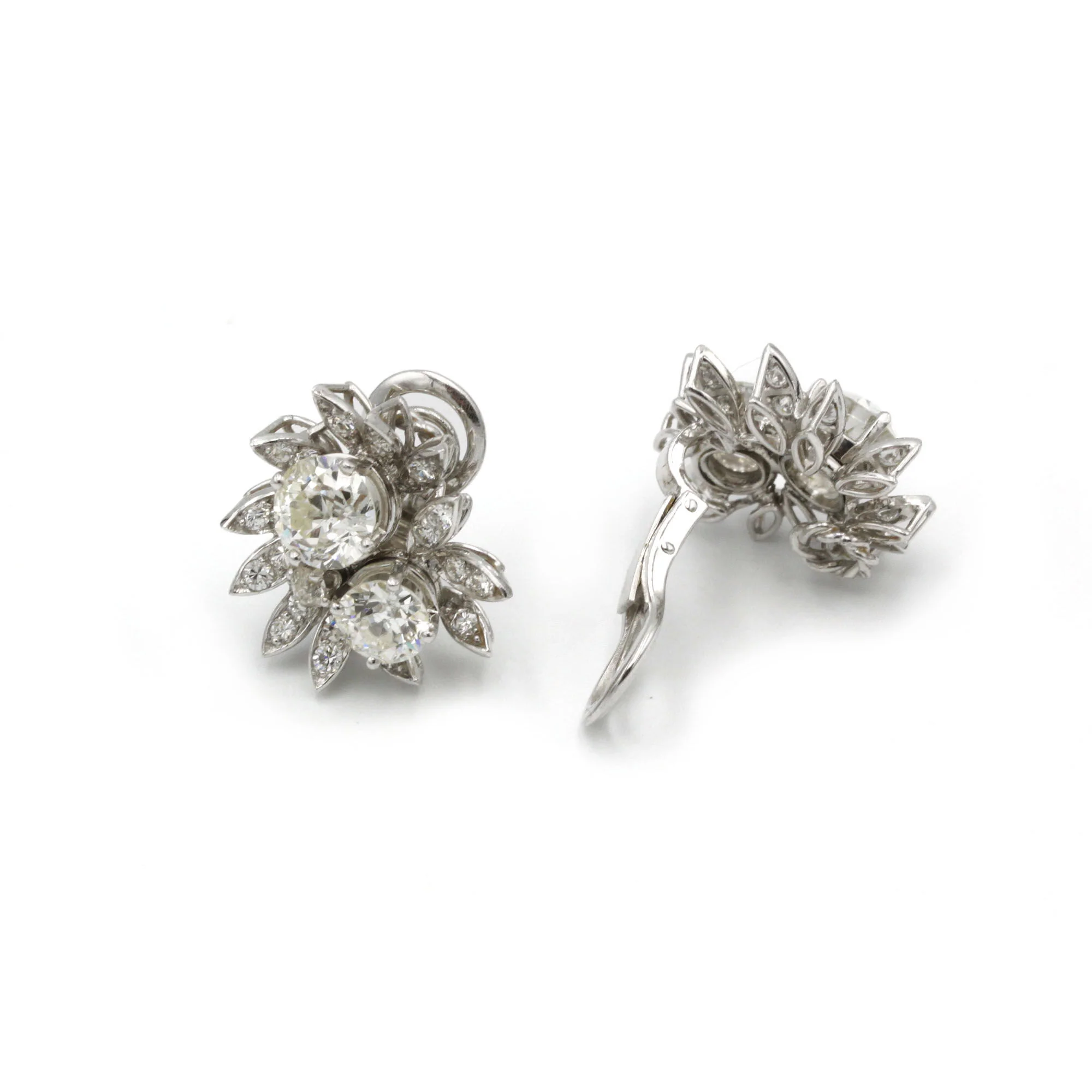 Boucles d'oreilles - Or, Platine & Diamants - Image 3