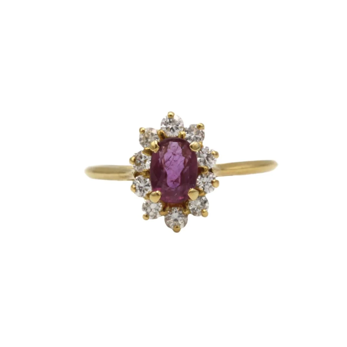 Bague - Or, saphir rose et diamants