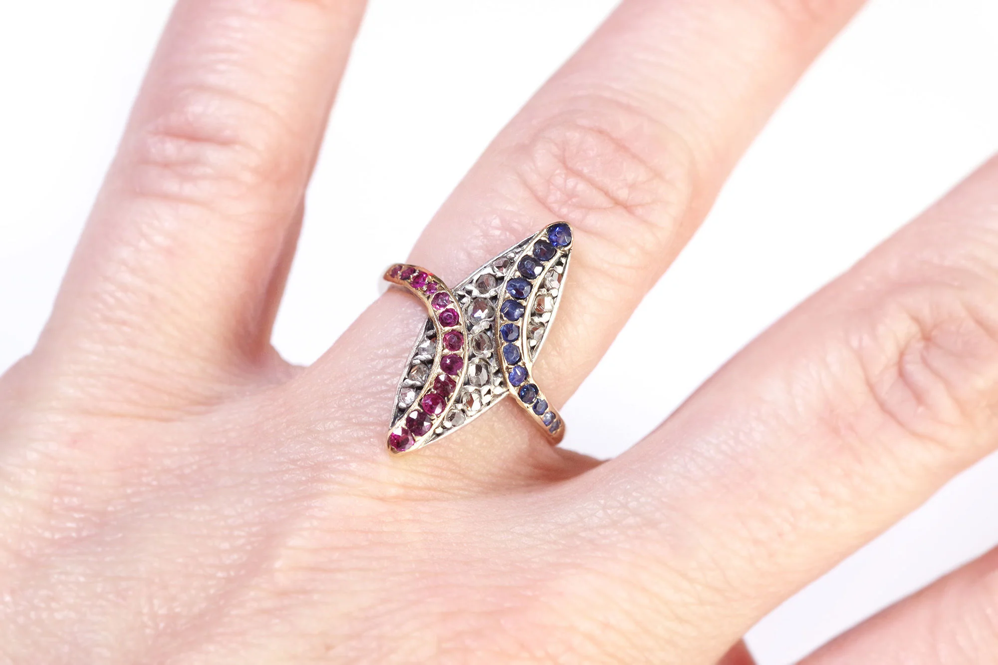 Bague marquise patriotique en or - Image 2