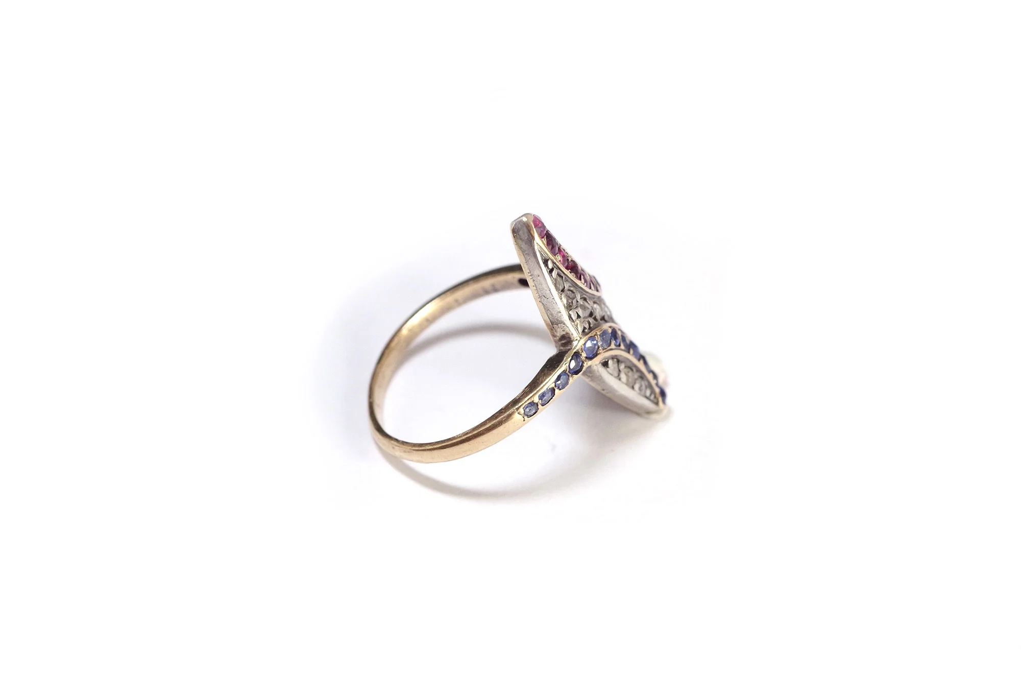 Bague marquise patriotique en or - Image 4