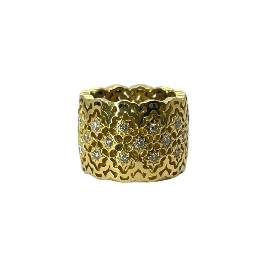 Bague Bandeau en or jaune et diamants