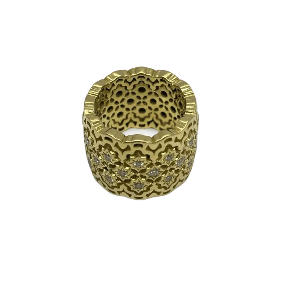 Bague Bandeau en or jaune et diamants - Image 3