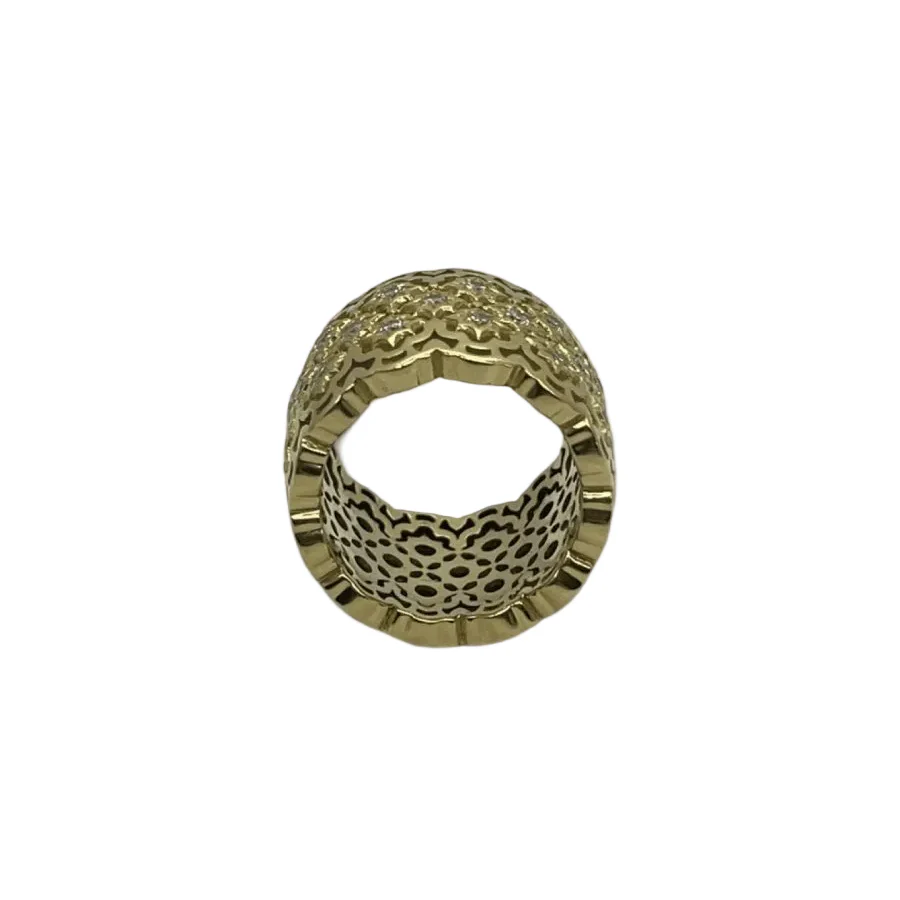 Bague Bandeau en or jaune et diamants - Image 4