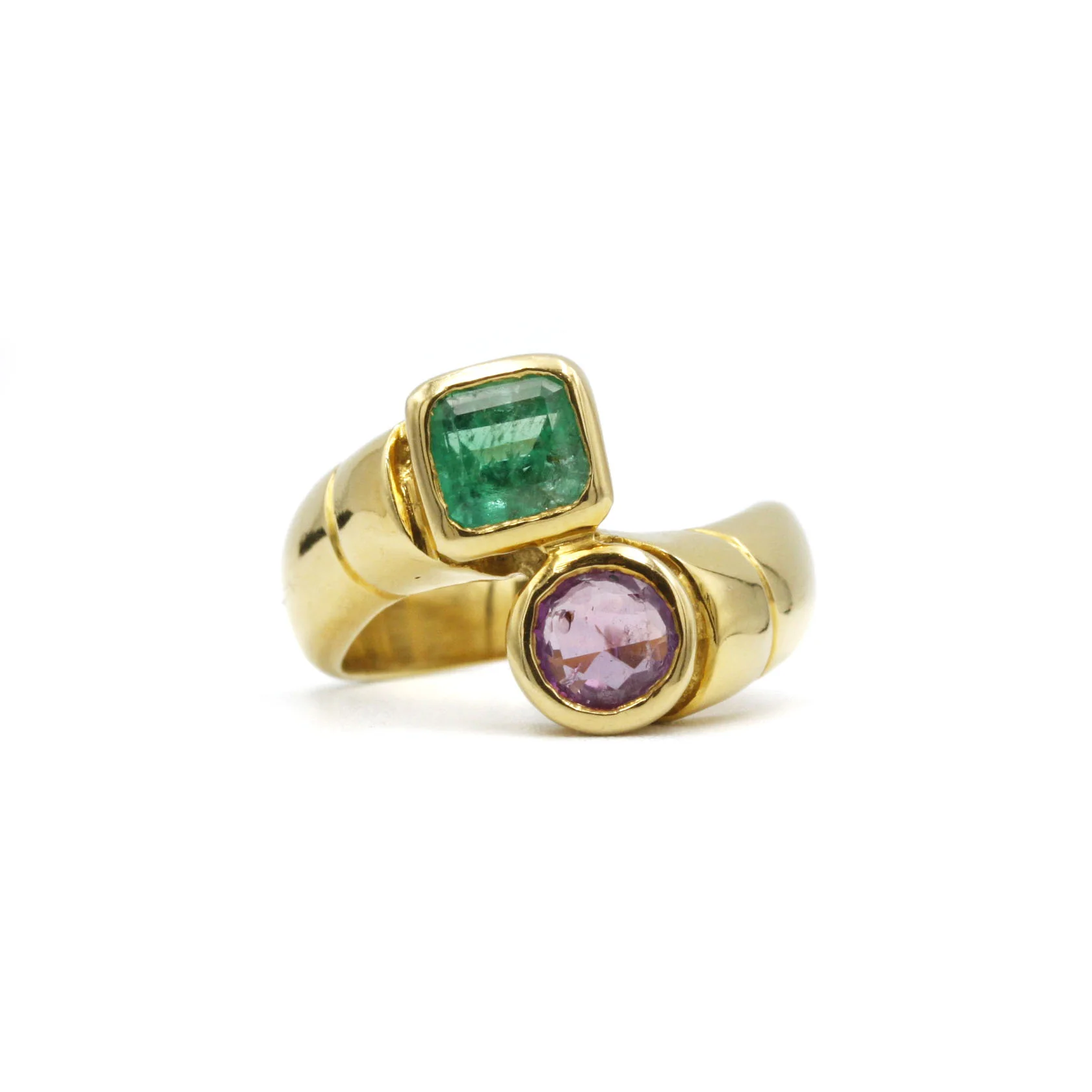 Bague - Or, émeraude & saphir