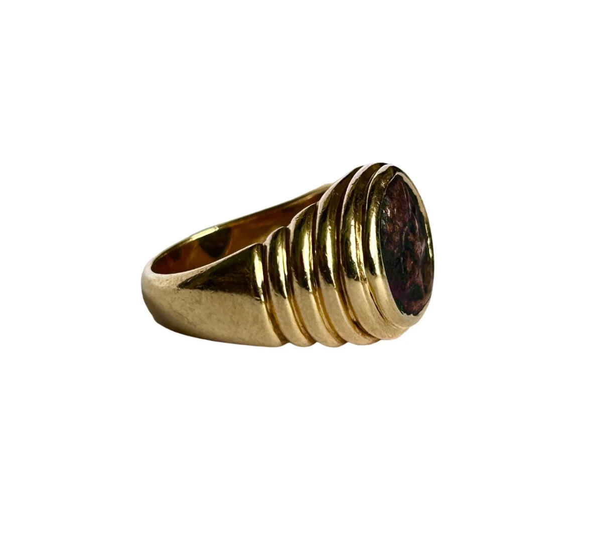 Bague BULGARI Monete en or jaune et pièce antique en bronze (Taille 50) - Image 4