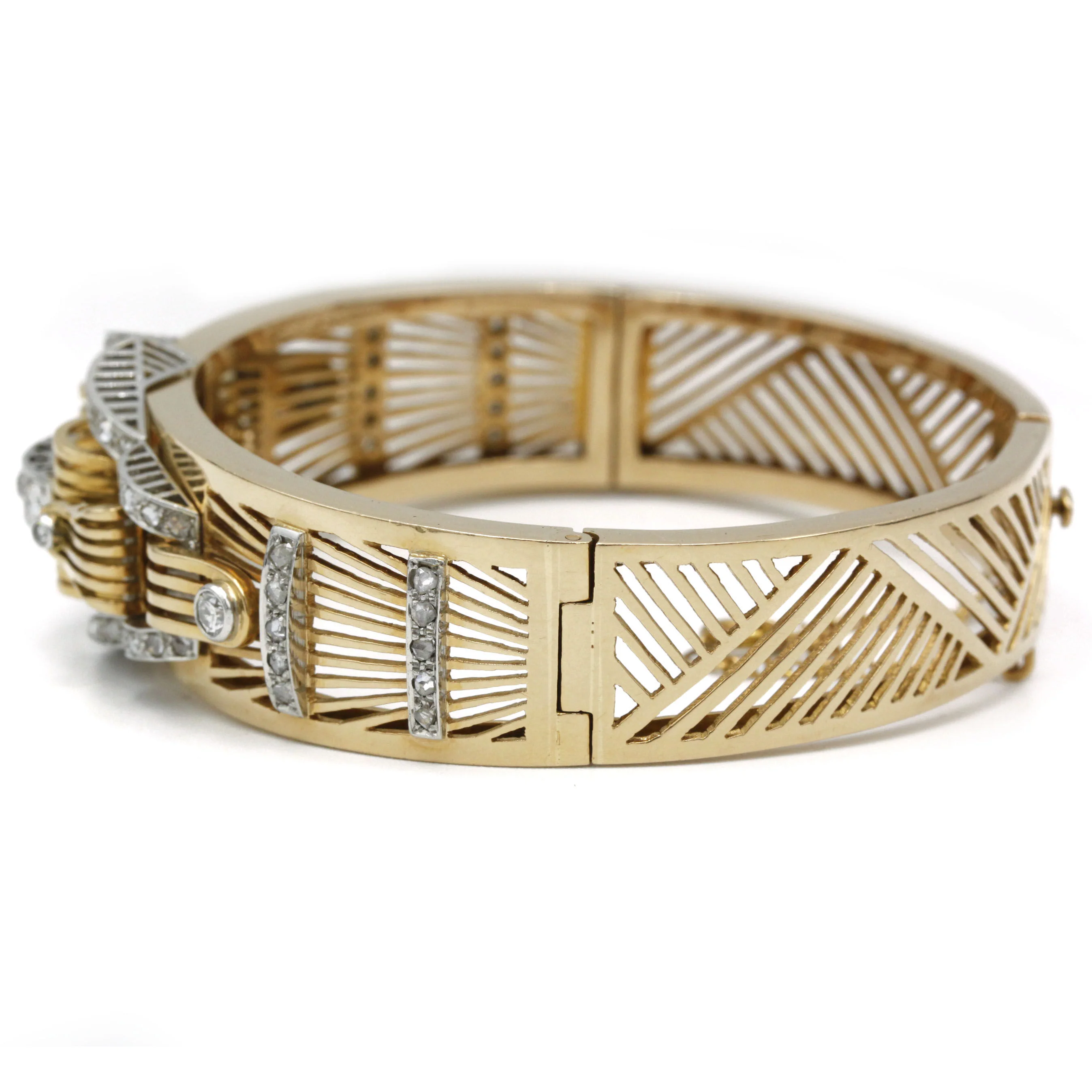 Bracelet TANK - Or, Platine & Diamants - Image 2