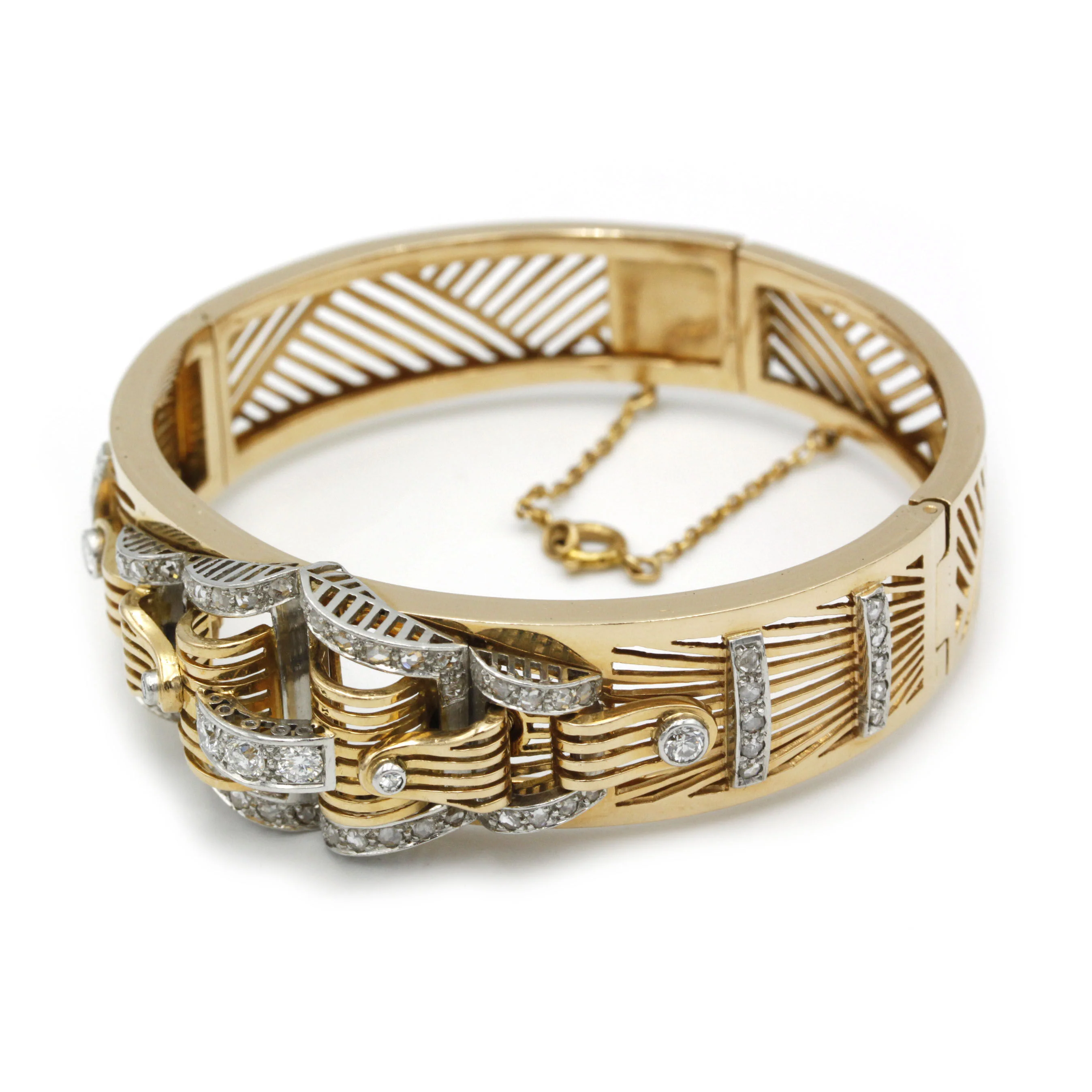 Bracelet TANK - Or, Platine & Diamants - Image 5