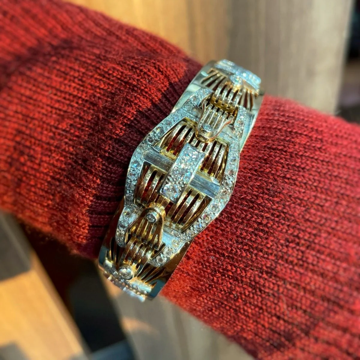Bracelet TANK - Or, Platine & Diamants - Image 6