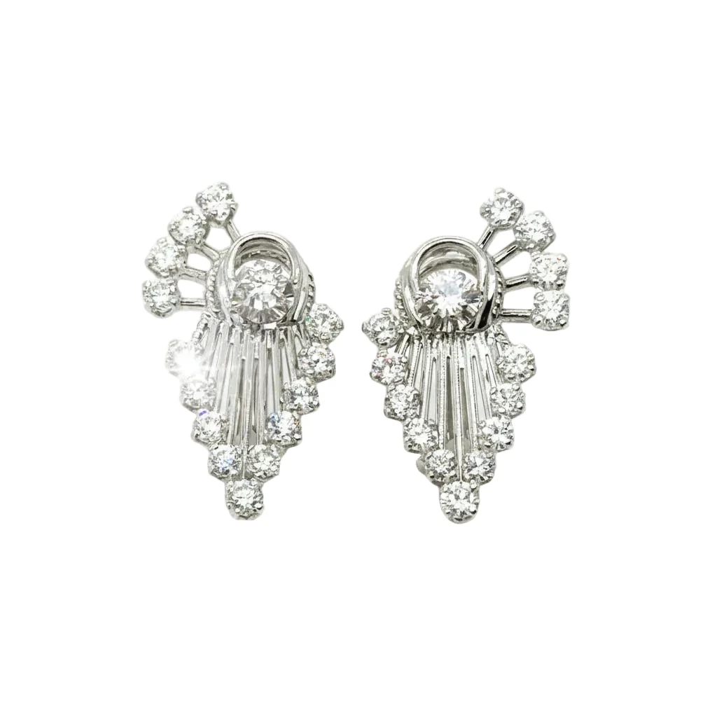 Boucles d’oreilles or blanc et Diamants
