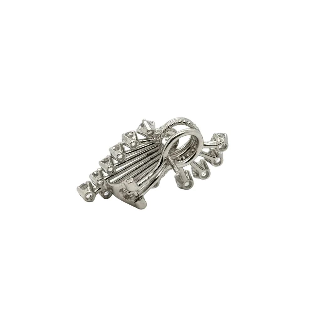 Boucles d’oreilles or blanc et Diamants - Image 3