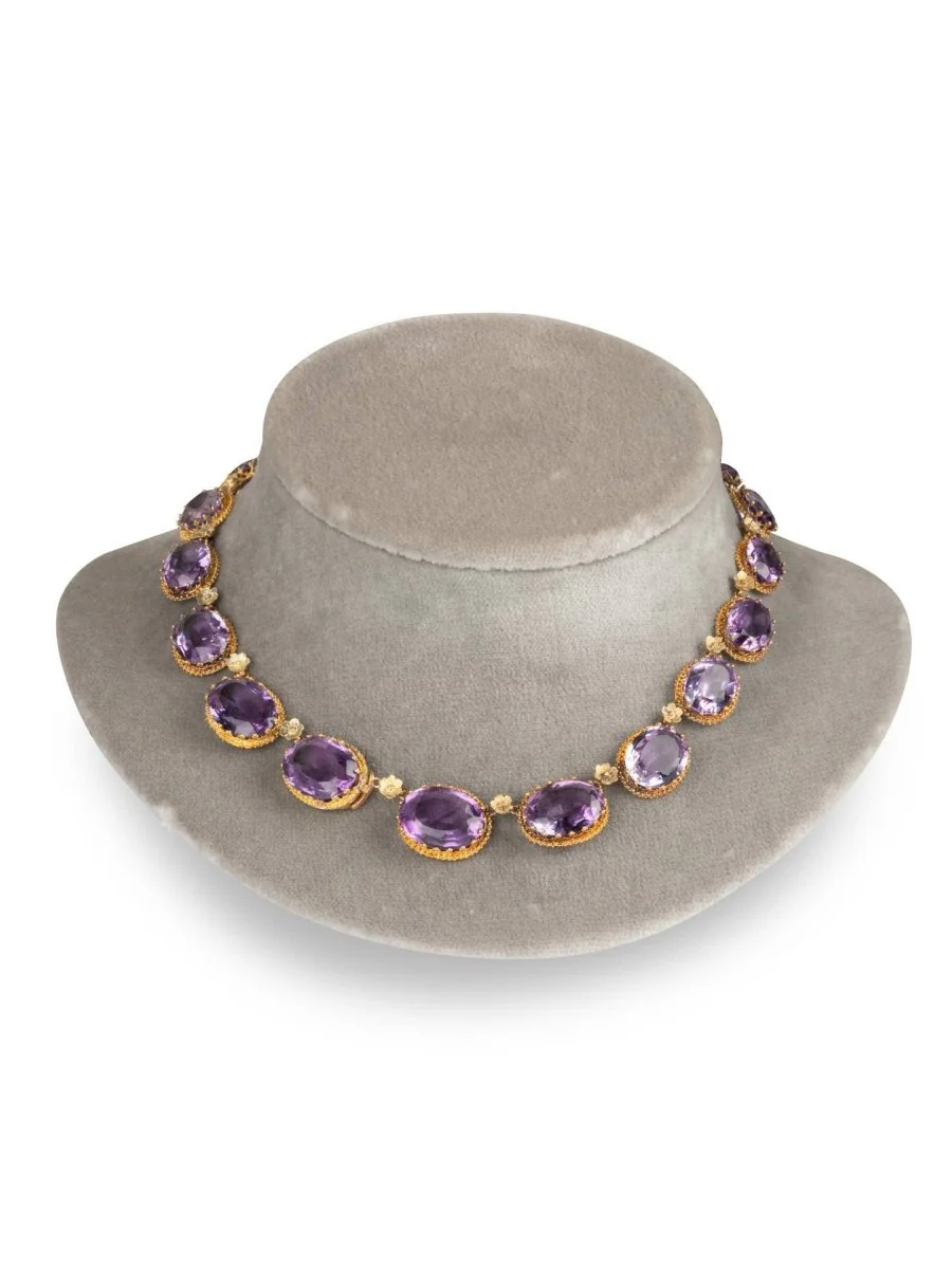 Ras de cou - Bracelet en or jaune et améthystes - Image 3