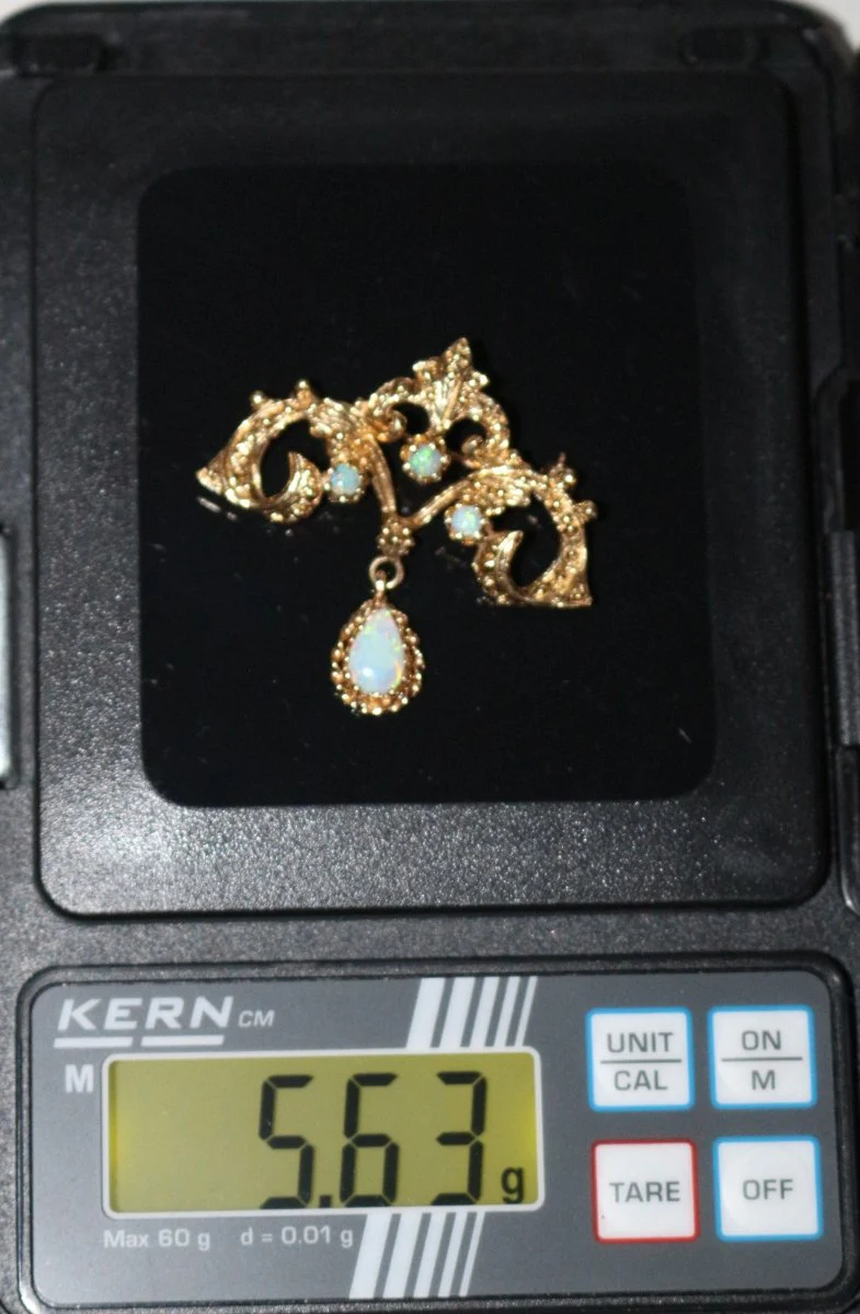 Broche Napoléon III Or Jaune Et Opales - Image 7