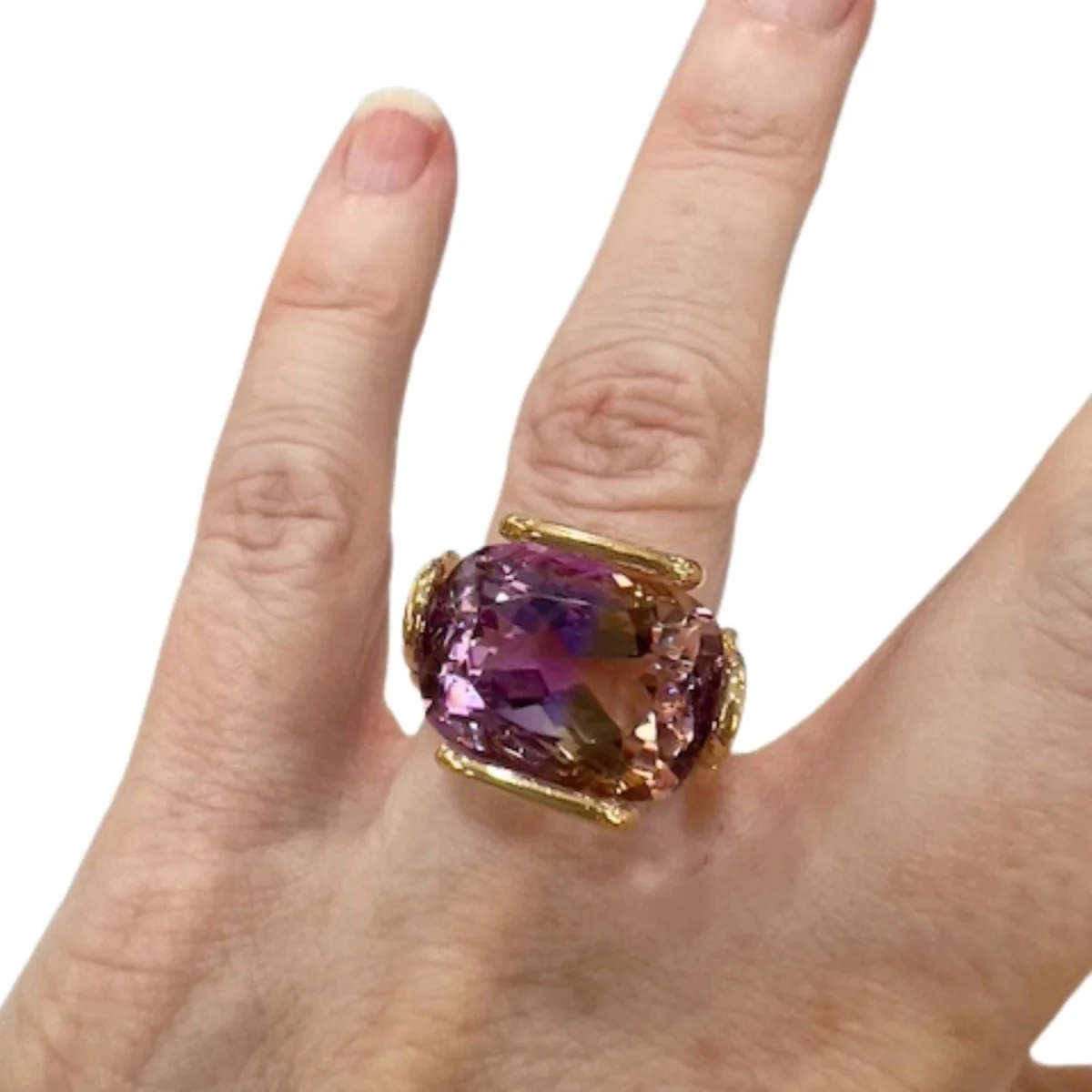 Bague Cocktail en or et amétrine - Image 3