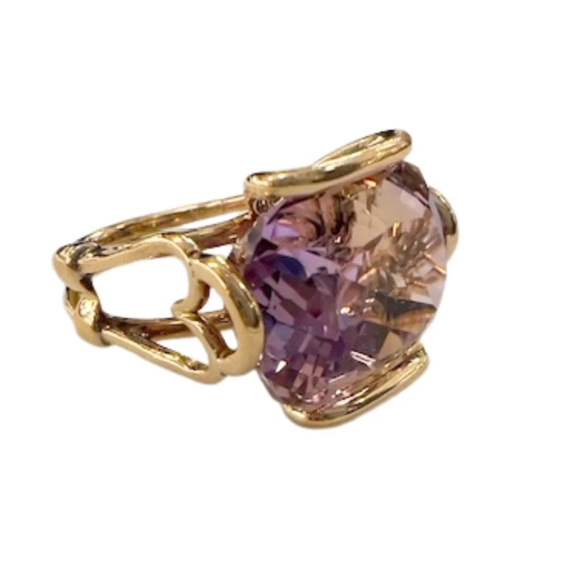 Bague Cocktail en or et amétrine - Image 5