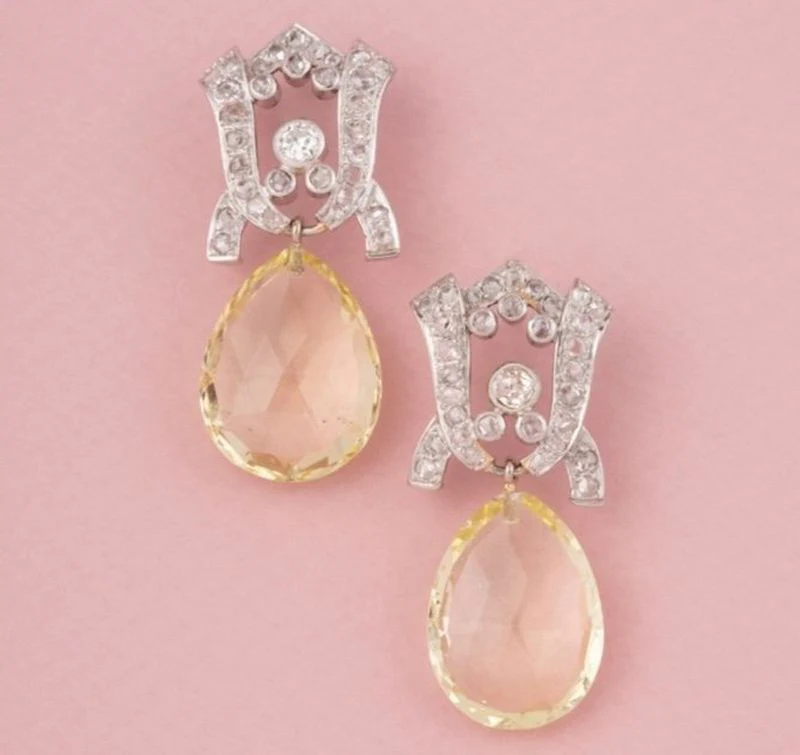 Boucle d'oreilles Art Déco, en or gris 18k et diamants - Image 4