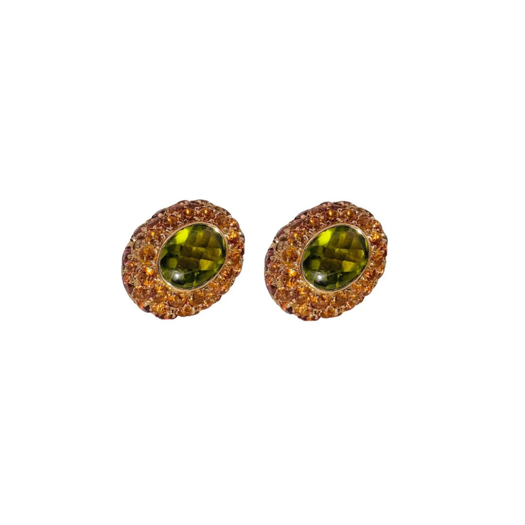 Boucles d'oreilles en or jaune et citrine