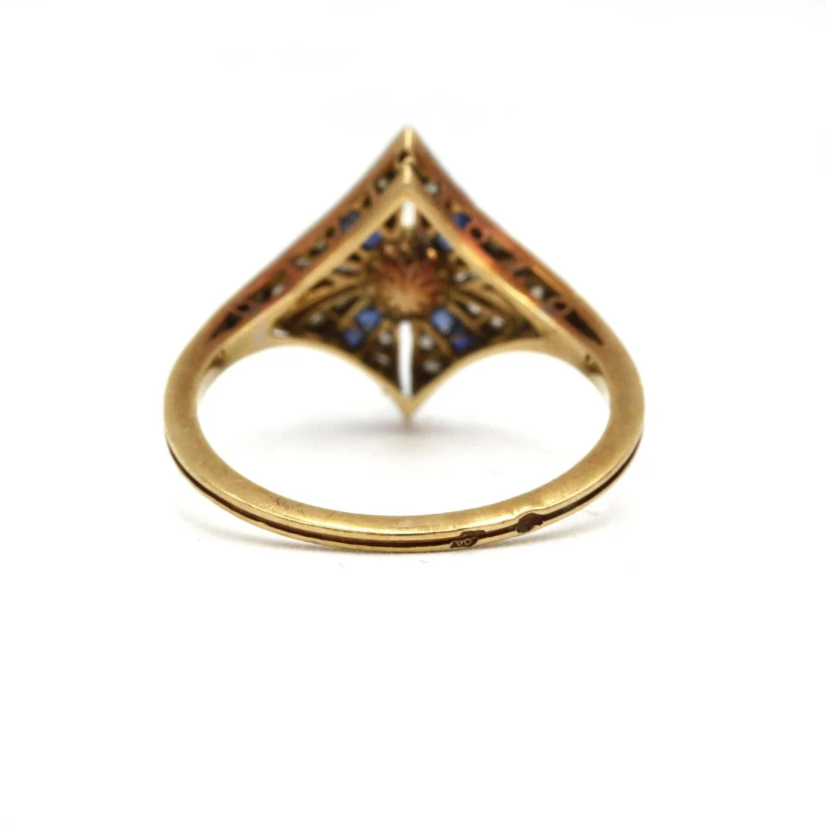 Bague - Or, Diamants, Saphirs & Perle - Image 3