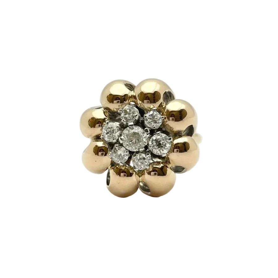 Bague Marguerite en or rose et diamants