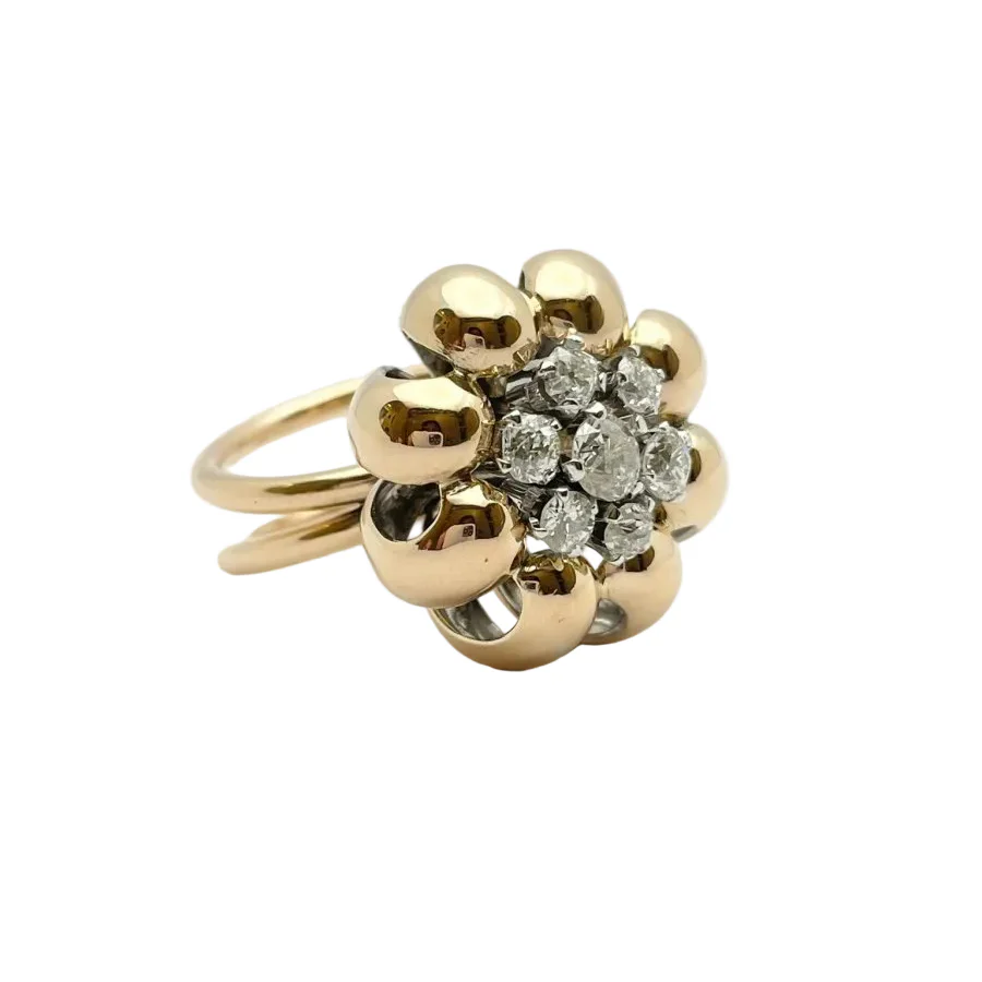 Bague Marguerite en or rose et diamants - Image 4