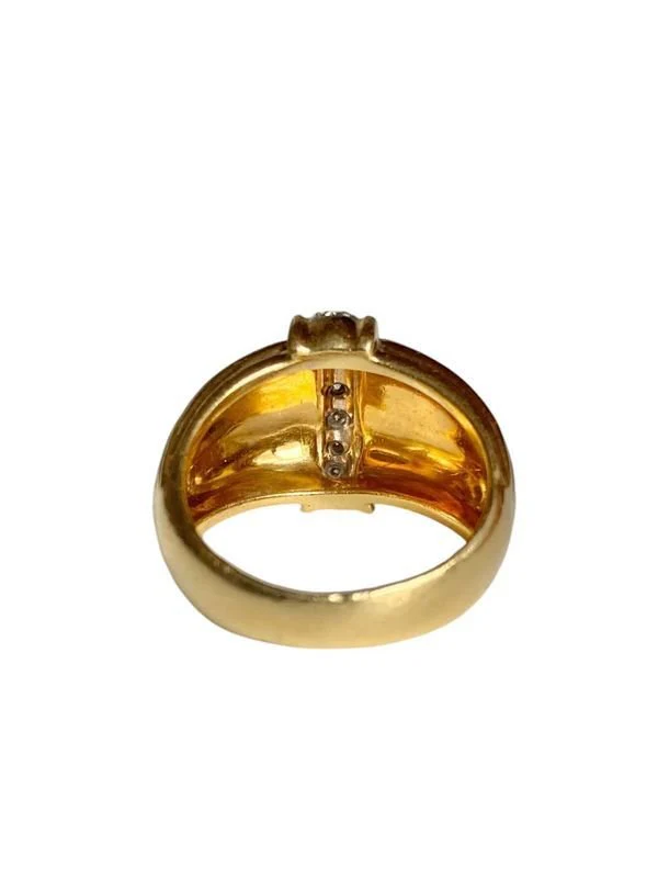 Bague Bandeau godronné en or 18k et diamants - Image 5