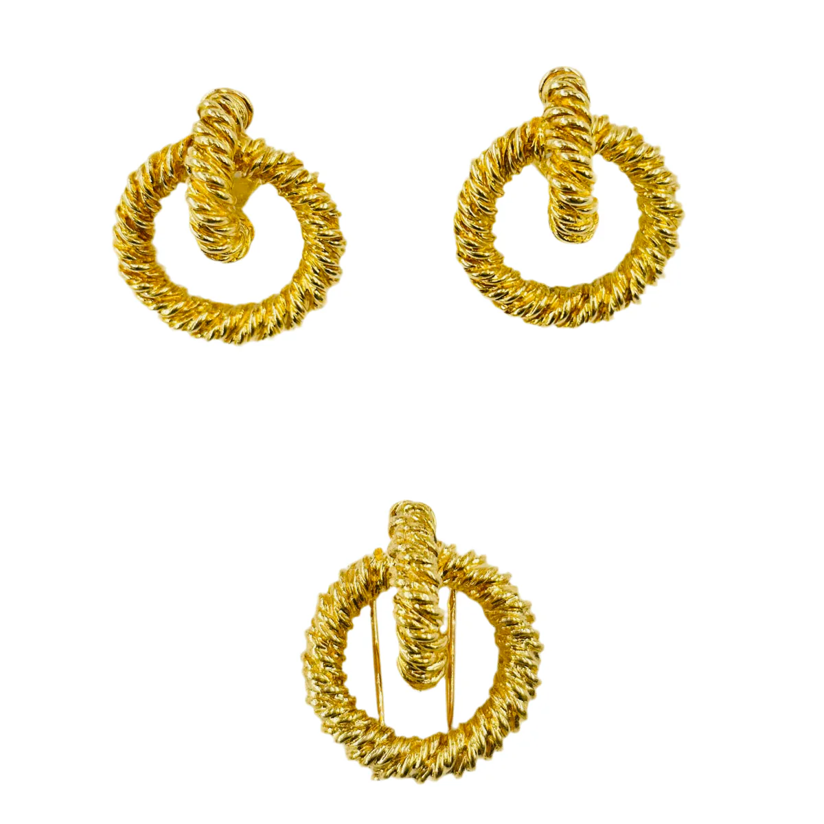 Broche HERMÈS en or jaune torsadé - Image 2