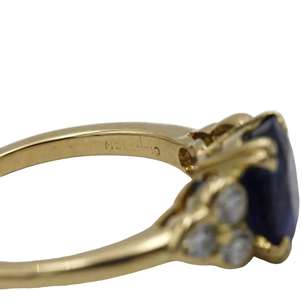 Bague MELLERIO en or jaune, saphir et diamants - Image 4