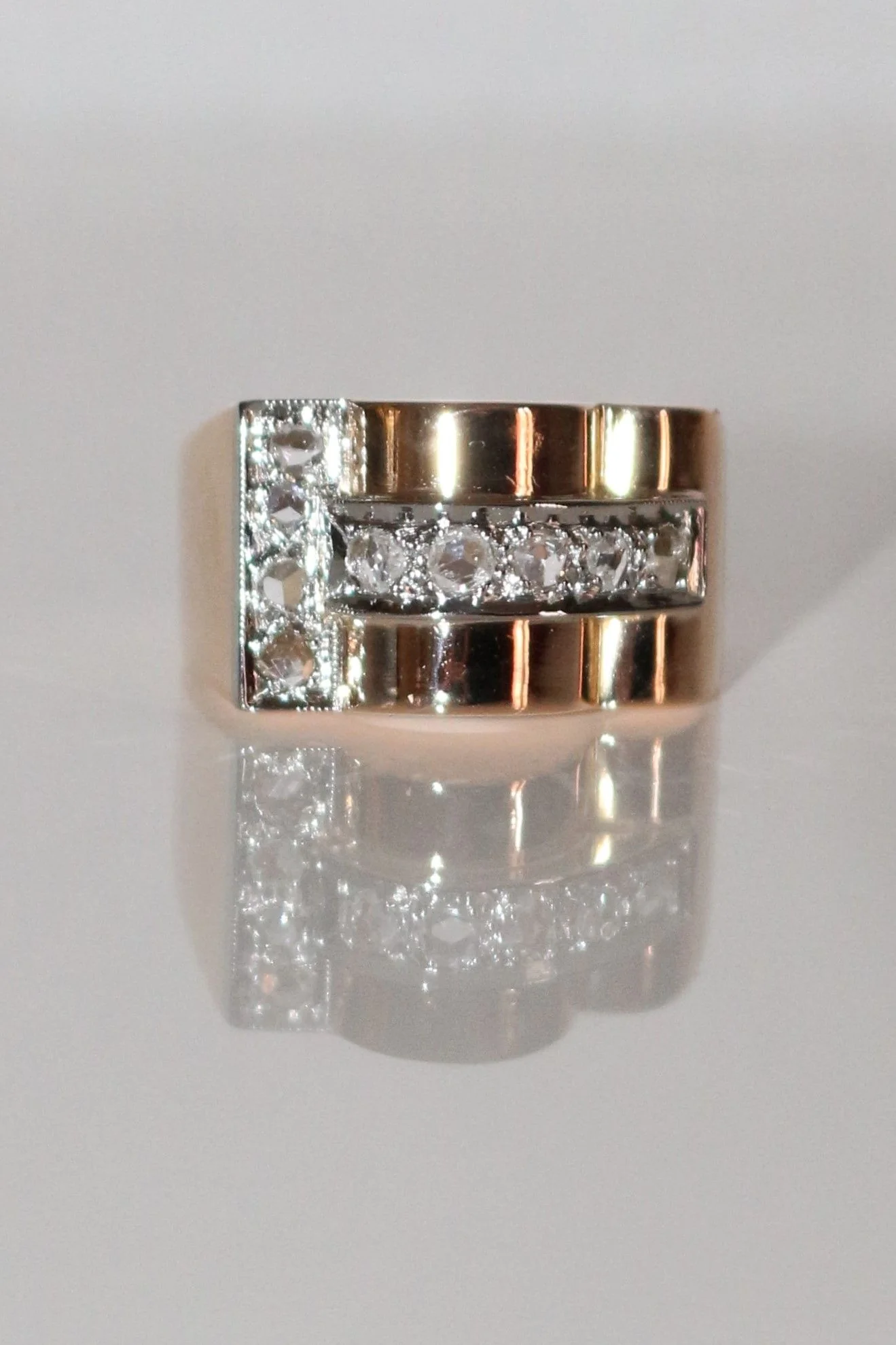Bague Tank Or Jaune Et Diamants - Image 3