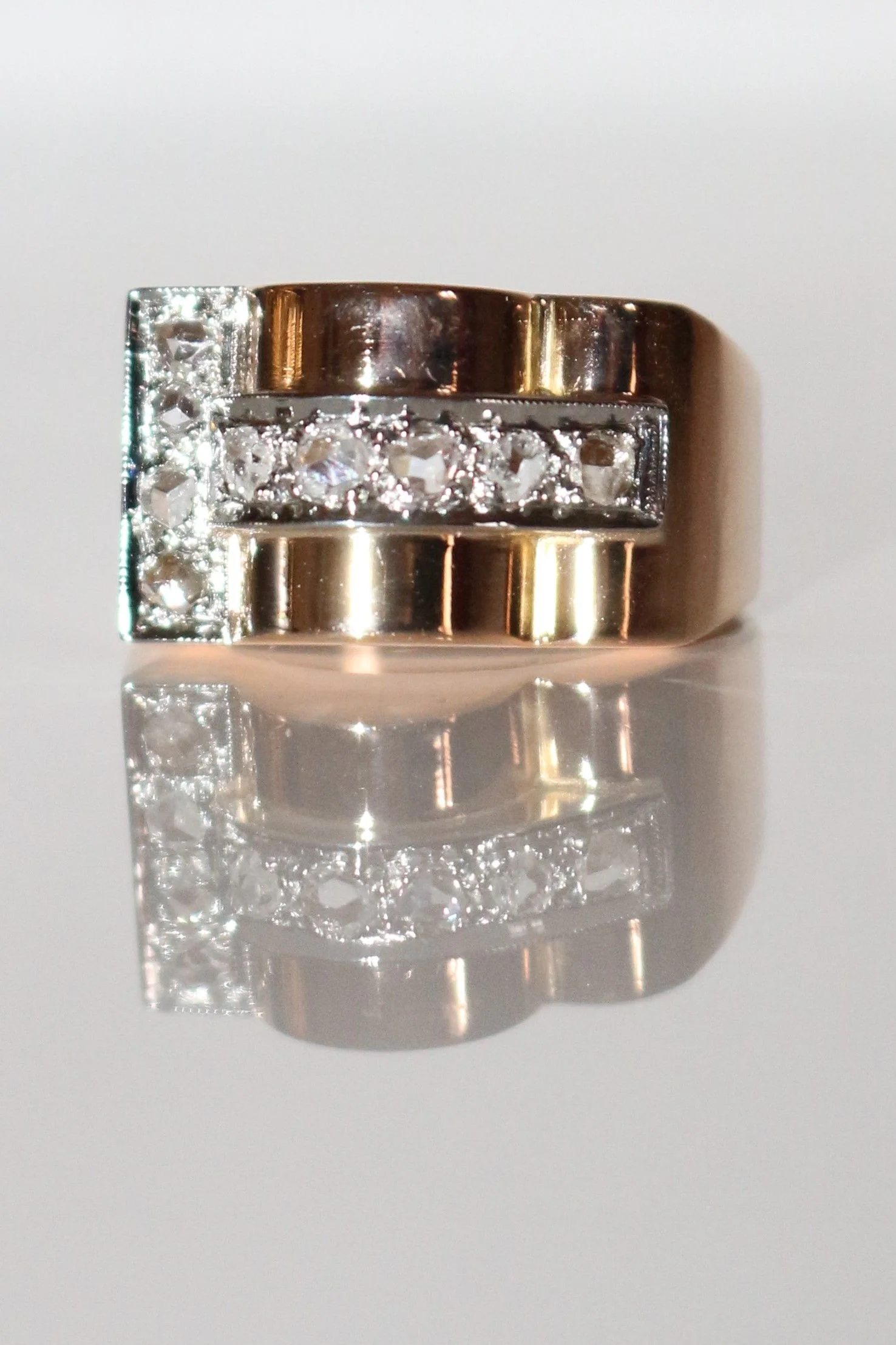 Bague Tank Or Jaune Et Diamants - Image 6