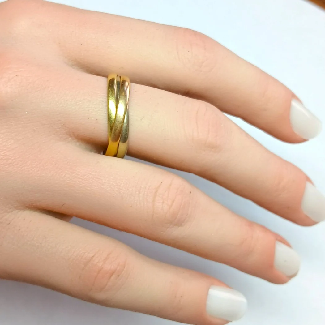Bague Alliance en or jaune, or blanc et or rose - Image 2
