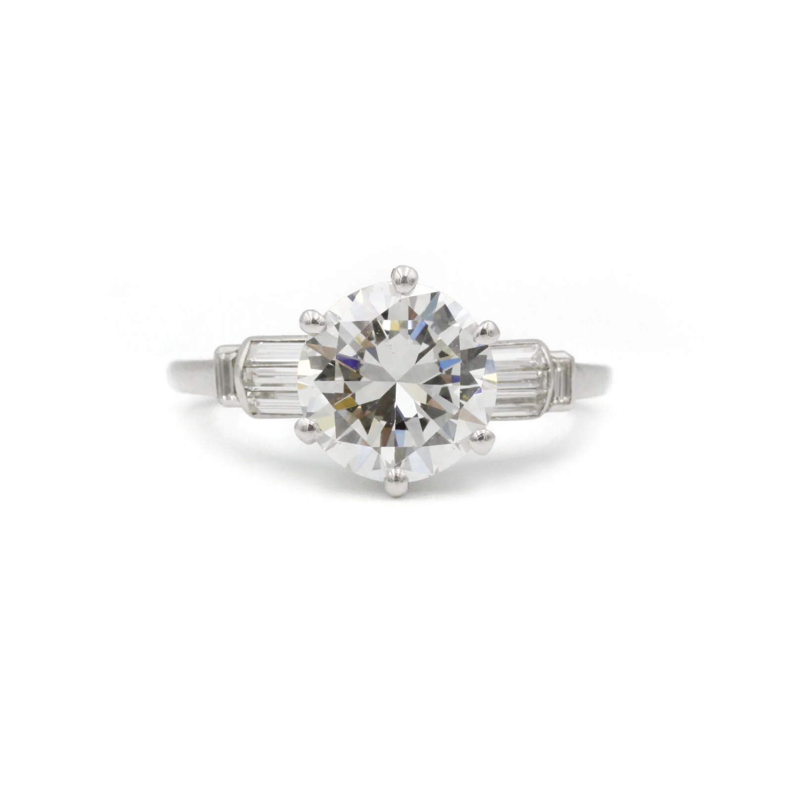 Solitaire accompagné - Diamant de 2,28 carats