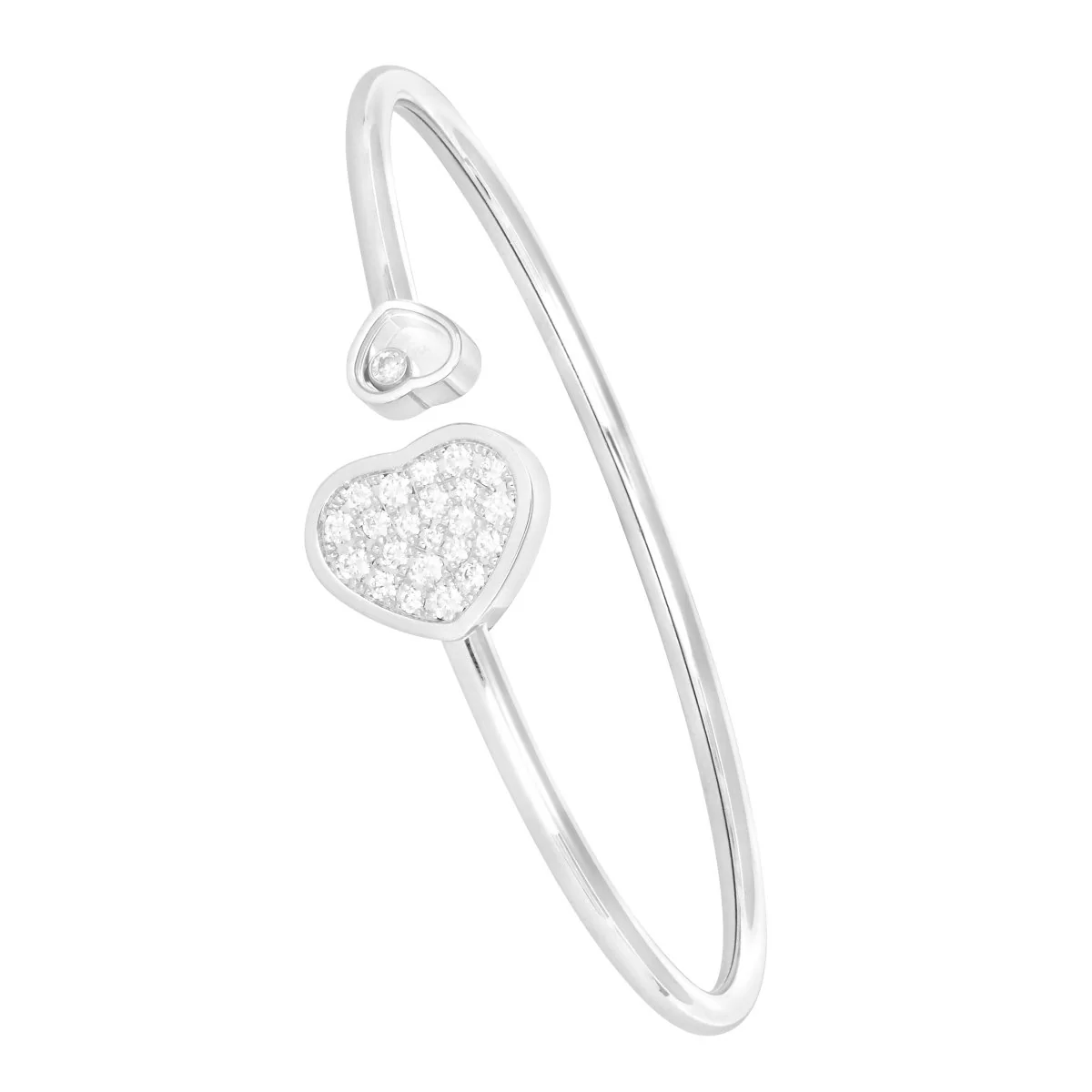 Bracelet Chopard Happy Hearts Or blanc, Onyx et Diamants