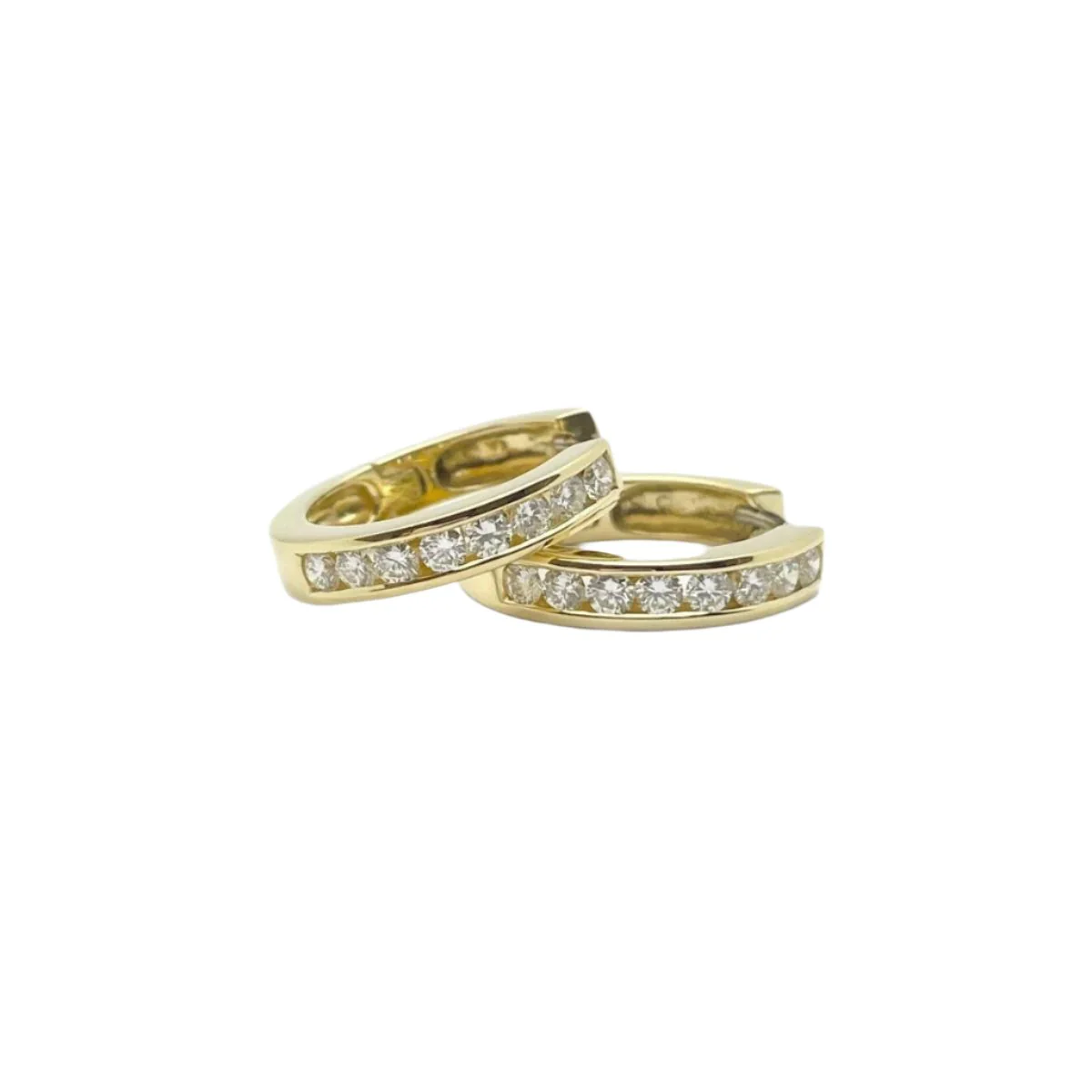 Boucles d'oreilles en or jaune et diamants - Image 2