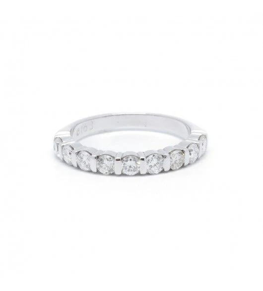 Bague Alliance en or blanc et diamants