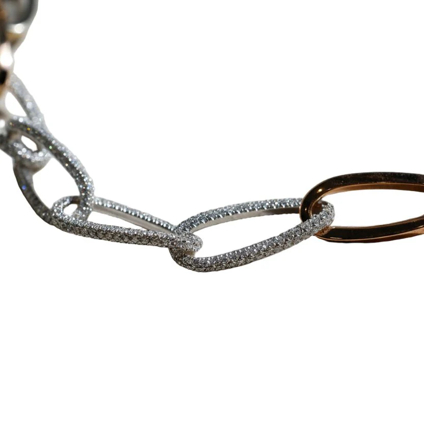 Collier Chaîne d’Ancre - Or blanc, Or rose et Diamants - Image 5